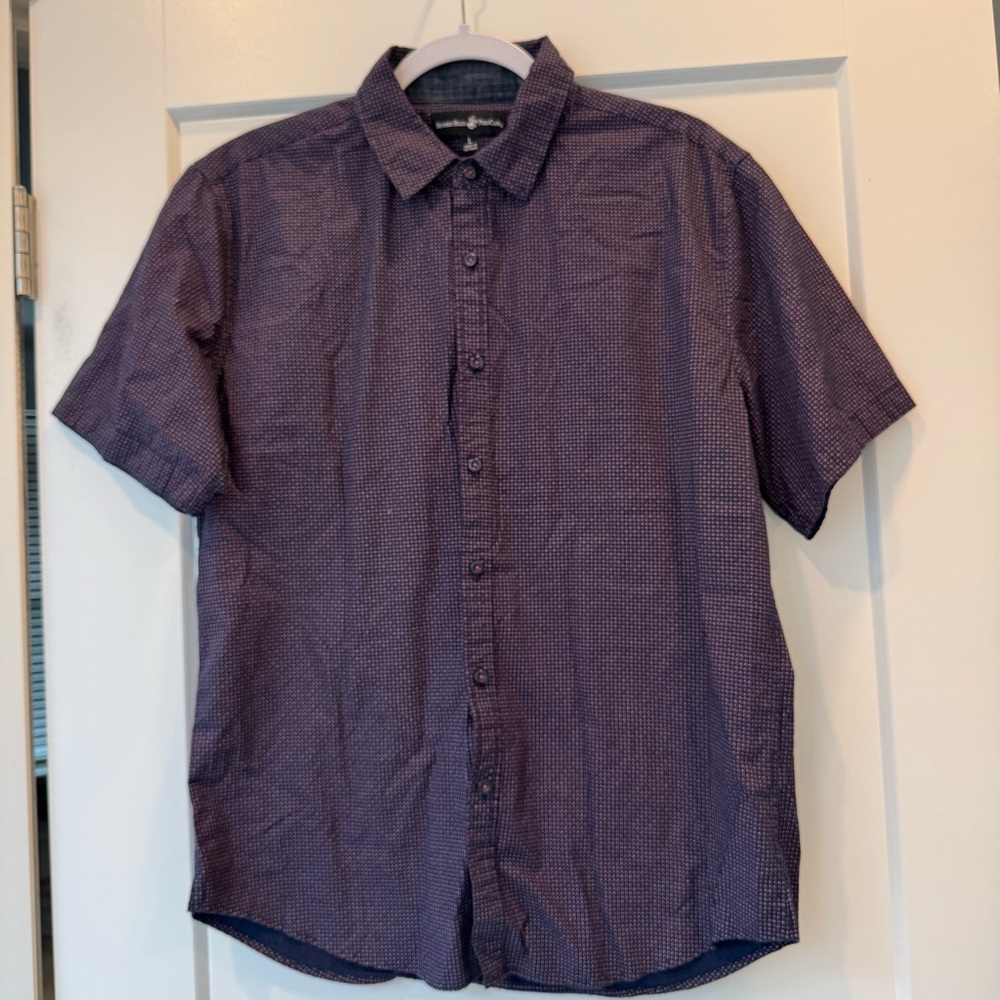 Beverly Hills Polo Club Purple Casual Button Down Shirt Size Large